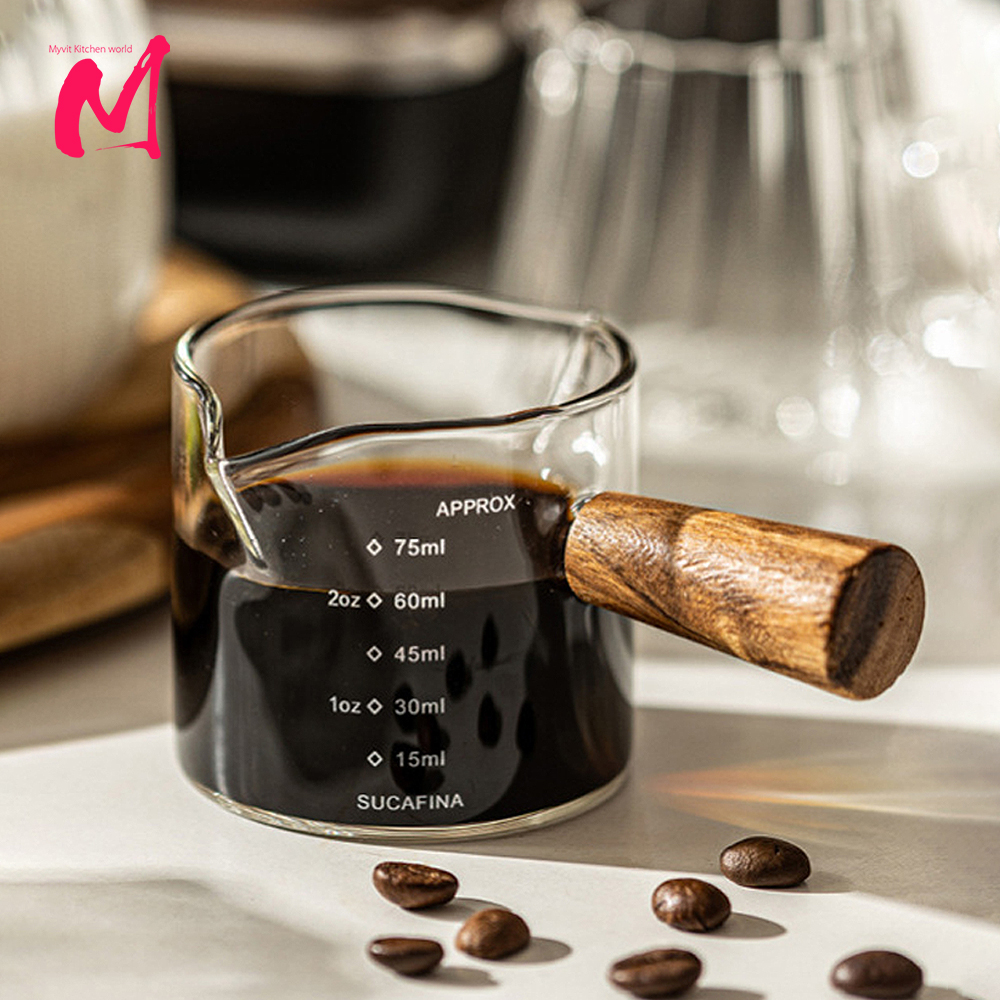 Espresso Shot Glass - 75ml Heat-resisting Glass Espresso Measuring Cup