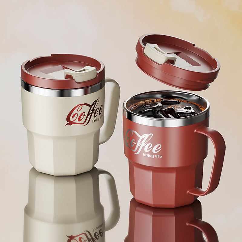Vintage Coffee Equipment - 400ml Double Wall Insulated Coffee Mug