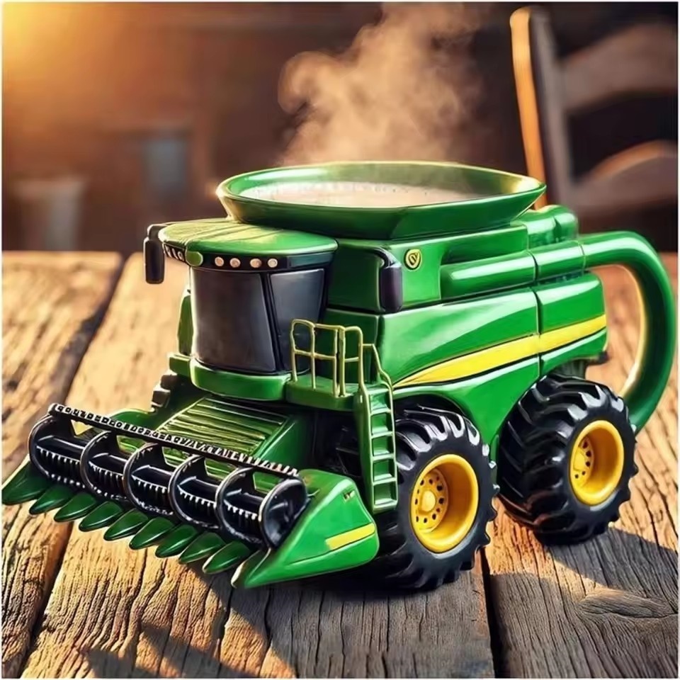 Vintage Coffee Equipment - Vintage Green Tractor Farm Equipment Themed