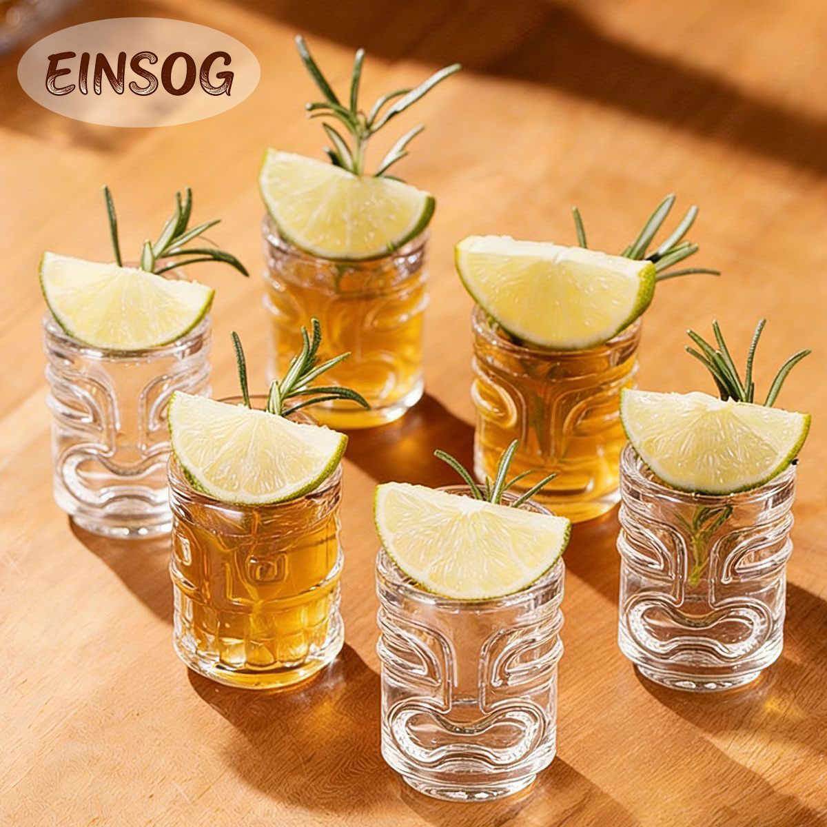 6Pcs Shot Glasses With Three D - Espresso Shot Glass recension och pris