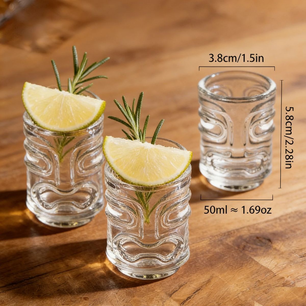 6Pcs Shot Glasses With Three D - Espresso Shot Glass recension och pris