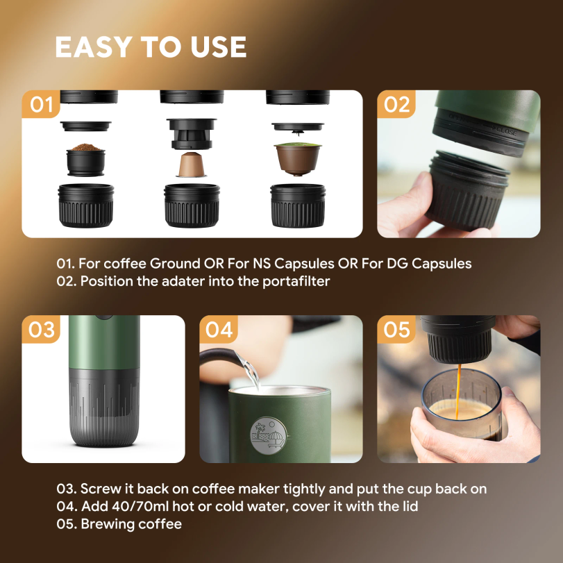 Portable Espresso Machine 3-in - Coffee Equipment Machine recension och pris