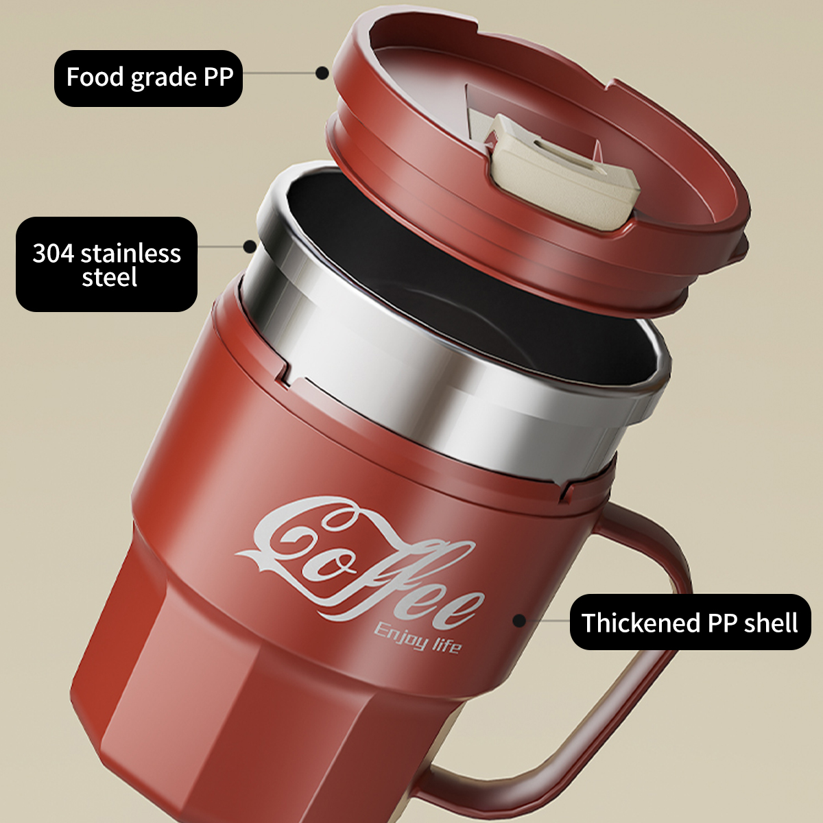 WORTHBUY 400/480ML 304 Stainle - Vintage Coffee Equipment recension och pris