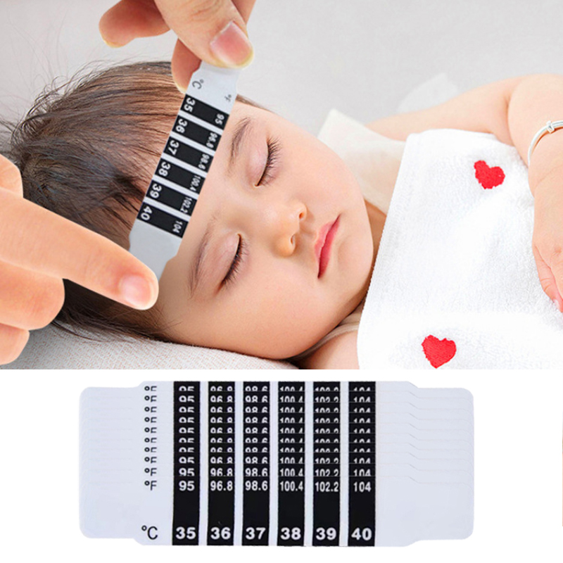 10Pcs Forehead Head Strip Ther - Temperature Strip Thermometer recension och pris